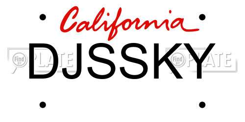 DJSSKY California License Plate