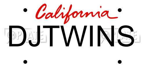 DJTWINS California License Plate