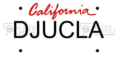 DJUCLA California License Plate