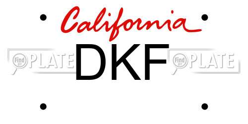 DKF California License Plate