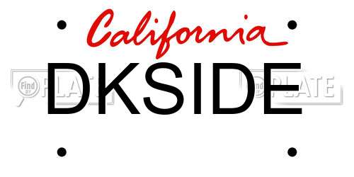 DKSIDE California License Plate
