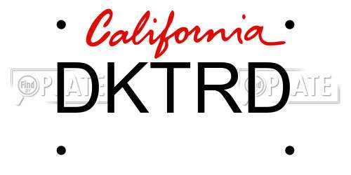 DKTRD California License Plate