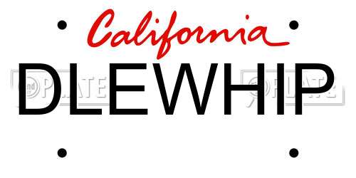 DLEWHIP California License Plate