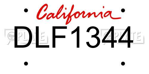DLF1344 California License Plate