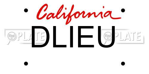 DLIEU California License Plate