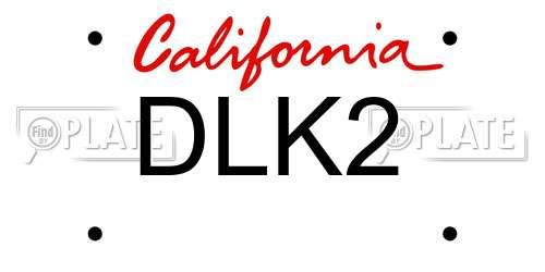 DLK2 California License Plate