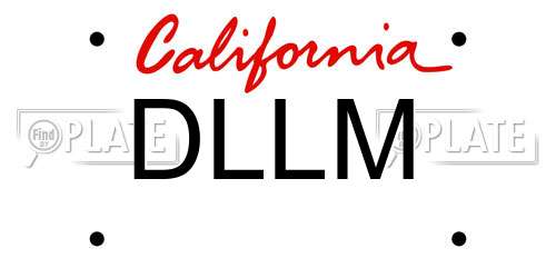 DLLM California License Plate