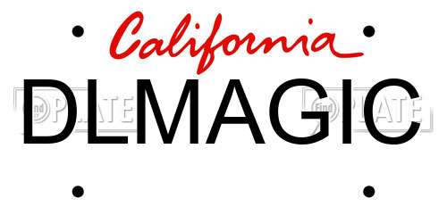 DLMAGIC California License Plate