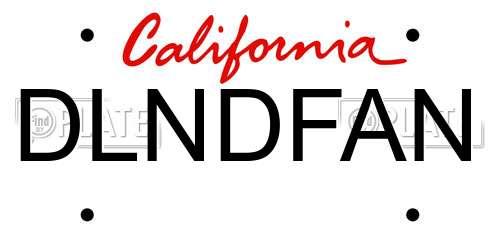 DLNDFAN California License Plate