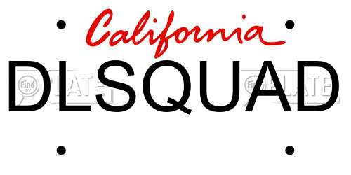 DLSQUAD California License Plate
