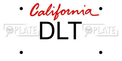 DLT California License Plate