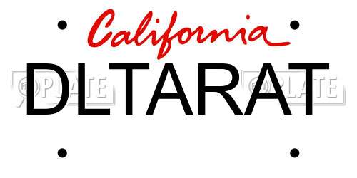 DLTARAT California License Plate