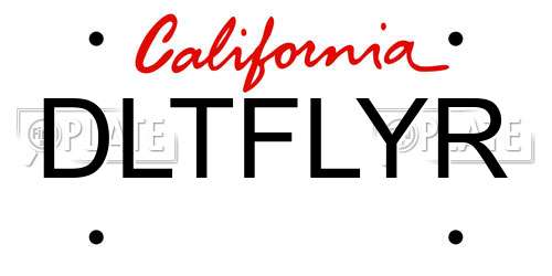 DLTFLYR California License Plate