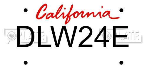 DLW24E California License Plate