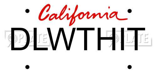DLWTHIT California License Plate