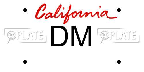 DM California License Plate