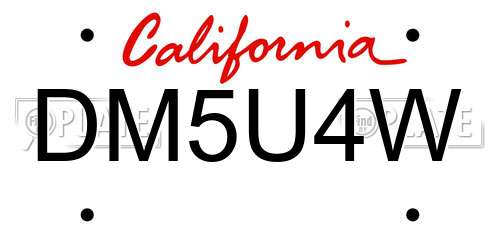 DM5U4W California License Plate
