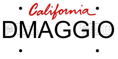 DMAGGIO California License Plate