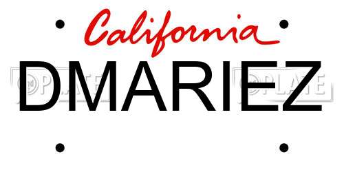 DMARIEZ California License Plate