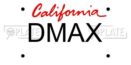 DMAX California License Plate