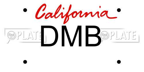 DMB California License Plate
