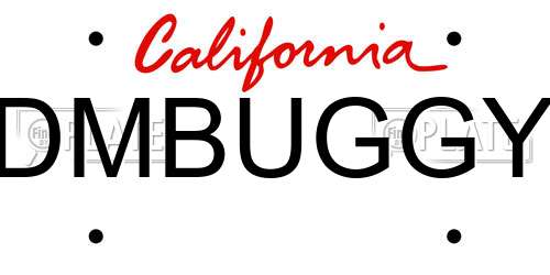 DMBUGGY California License Plate