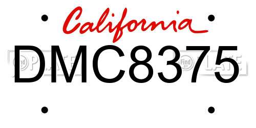 DMC8375 California License Plate