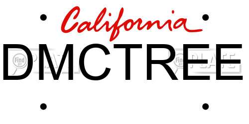 DMCTREE California License Plate