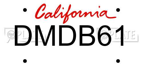 DMDB61 California License Plate