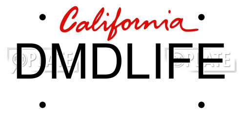 DMDLIFE California License Plate