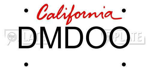 DMDOO California License Plate