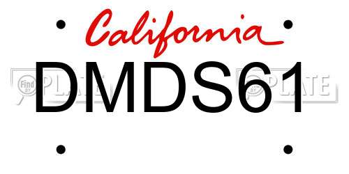 DMDS61 California License Plate