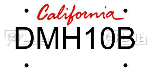 DMH10B California License Plate