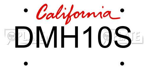 DMH10S California License Plate