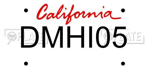 DMHI05 California License Plate