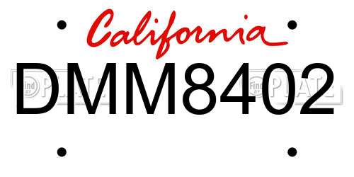 DMM8402 California License Plate
