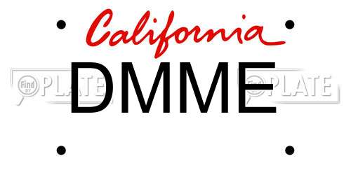 DMME California License Plate