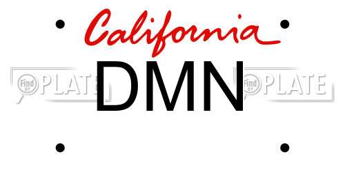 DMN California License Plate