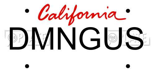 DMNGUS California License Plate