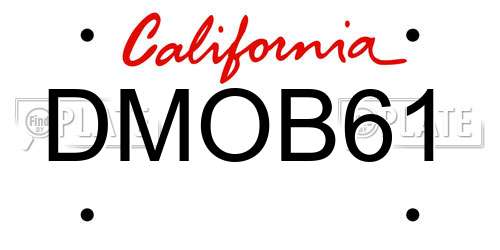 DMOB61 California License Plate