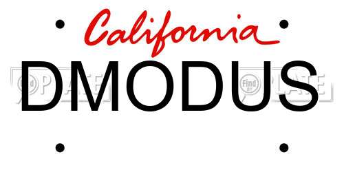 DMODUS California License Plate