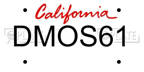 DMOS61 California License Plate