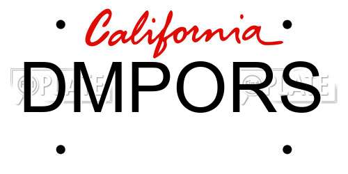 DMPORS California License Plate