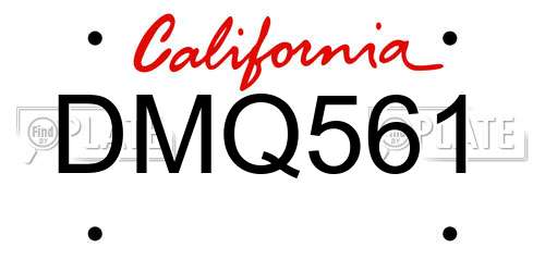 DMQ561 California License Plate