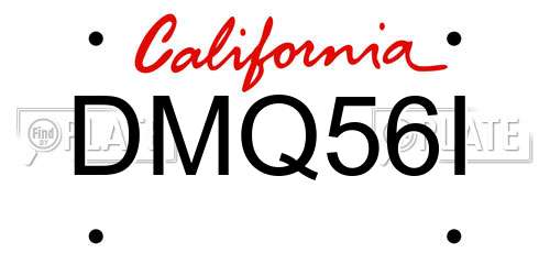 DMQ56I California License Plate
