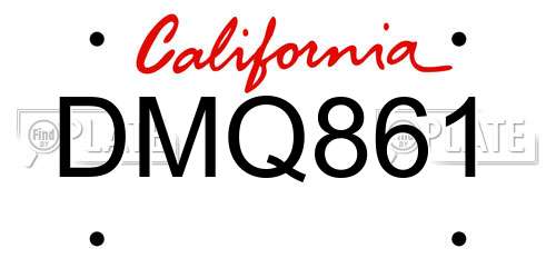 DMQ861 California License Plate