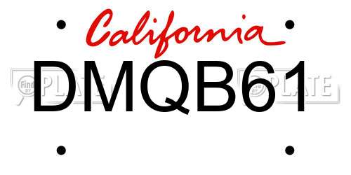 DMQB61 California License Plate