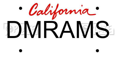 DMRAMS California License Plate