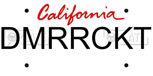 DMRRCKT California License Plate