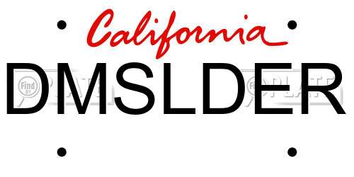 DMSLDER California License Plate